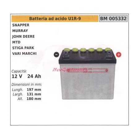 U1R-9 Säurebatterie für snapper murray mtd 12v 24ah 005332 | NewgardenParts.com