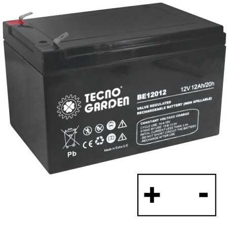 AGM-Batterie 12 Ah /12 V Linker Pluspol für Rasentraktor | NewgardenParts.com