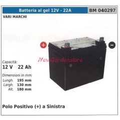 Batterie GEL 12V - 22A pour diverses marques 12v 22ah pole + droite 040296 | NewgardenParts.com
