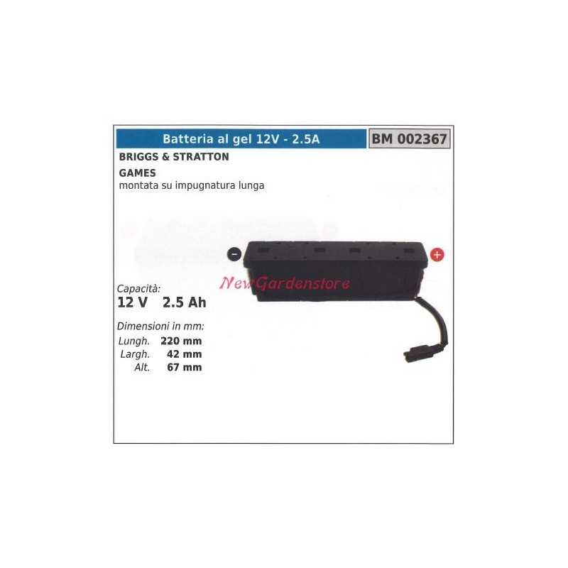 Batería GEL 12V-2,5Ah BRIGGS&STRATTON GAMES 002367