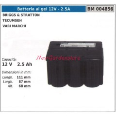 Batteria al GEL 12V-2.5A motore tagliaerba BRIGGS & STRATTON tecumseh BS1225 | NewgardenParts.com