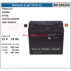 Batteria al GEL CP18-12 per twin cut honda stiga castelgarden vari marchi 005345 | NewgardenParts.com