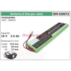 Batterie au lithium pour robot husqvarna 210C - 260ACX 18V 3.0 Ah 028073