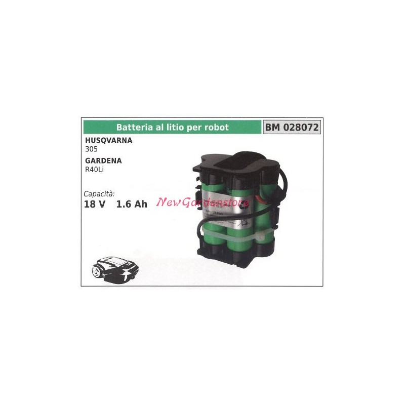 Batteria al litio per robot husqvarna 305 gardena R40Li 18 v 1.6ah 028072