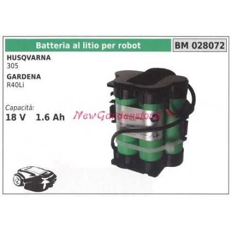 Batería de litio para robot husqvarna 305 gardena R40Li 18 v 1.6ah 028072 | NewgardenParts.com