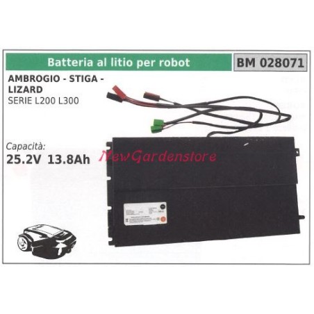 Batteria al litio per robot serie L200 L300 ambrogio stiga lizard 028071 | NewgardenParts.com