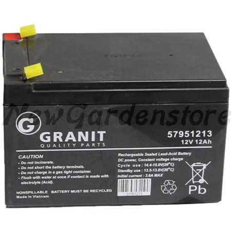 12V 12Ah elektrische Rasentraktor-Starterbatterie 57951213 | NewgardenParts.com