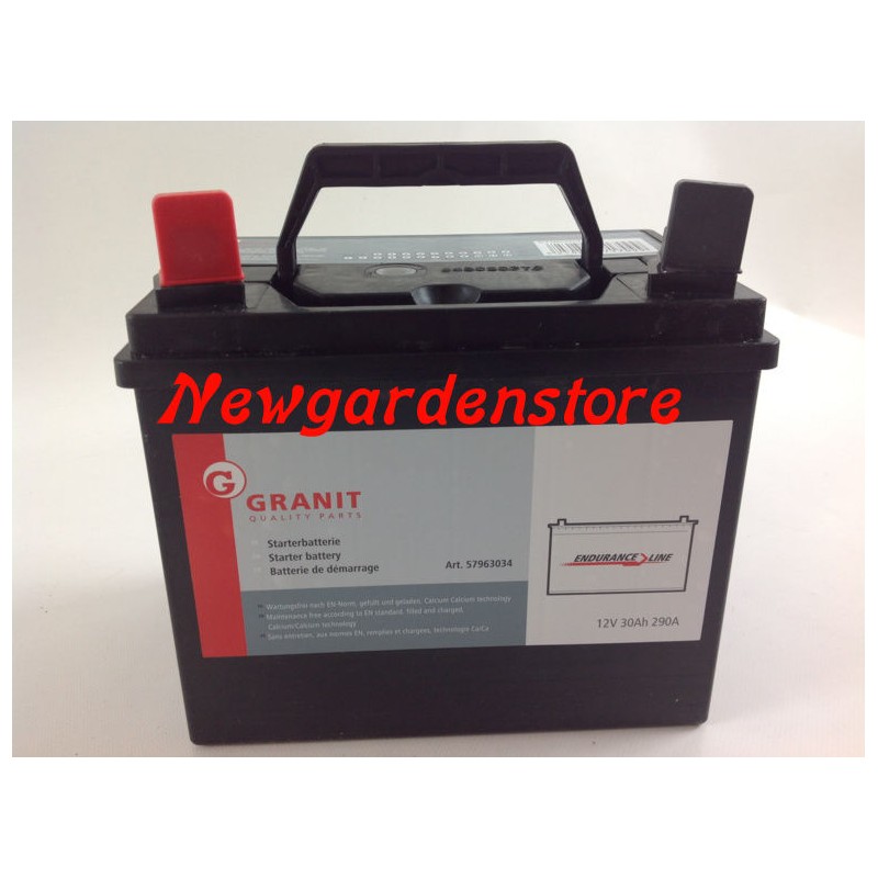 Batteria avviamento elettrico trattorino tagliaerba rasaerba 12V 30Ah 63034 SX