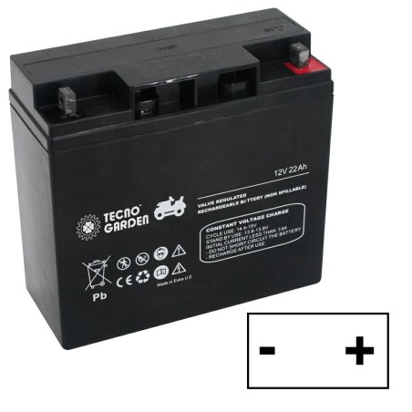 Batteria avviamento sigillata trattorino rasaerba 12V 22AH polo positivo dx | NewgardenParts.com