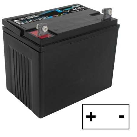 Batteria avviamento sigillata trattorino rasaerba 12V 24AH polo positivo dx | NewgardenParts.com