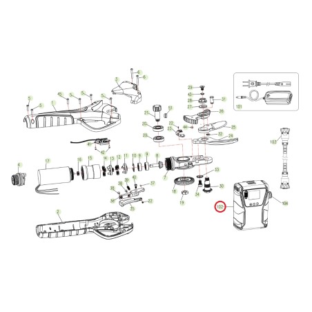 Batteria con PCB 43.2 V - 2 Ah ORIGINALE ACTIVE forbice tigercut 40 025471 | NewgardenParts.com