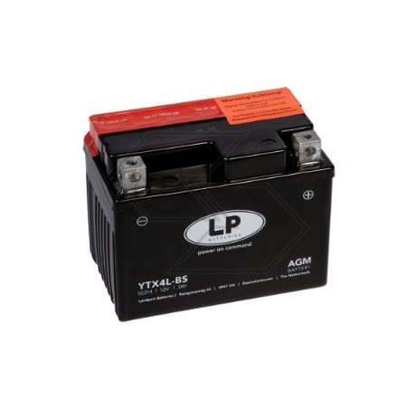 Batteria elettrica per vari modelli AGM CBTX4L-BS 4 Ah 12 V polo + DESTRA | NewgardenParts.com