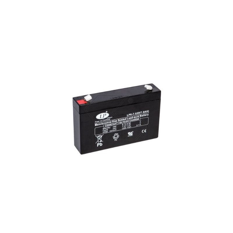 Batería eléctrica para varios modelos AGM FG10701 7 Ah 6 V polo + izquierda