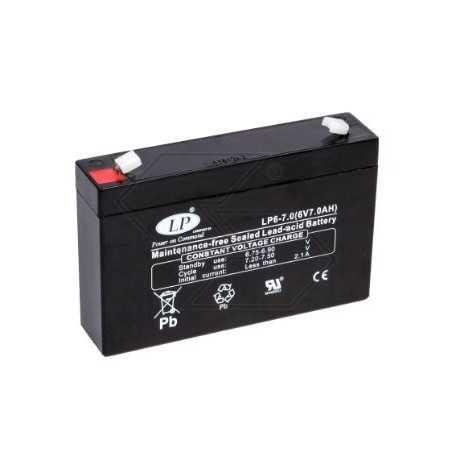 Batería eléctrica para varios modelos AGM FG10701 7 Ah 6 V polo + izquierda | NewgardenParts.com
