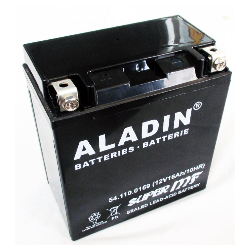 ALADIN 12V 14Ah hermetic gel battery positive left pole for lawn tractor