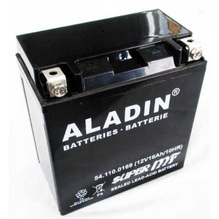 Batteria ermetica al gel ALADIN 12V 14Ah polo positivo sinistro per trattorino | NewgardenParts.com