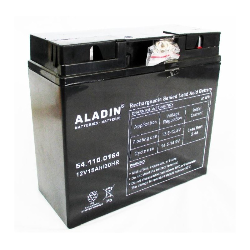 ALADIN 12V 18Ah pôle positif droit batterie gel hermétique pour tracteur de pelouse