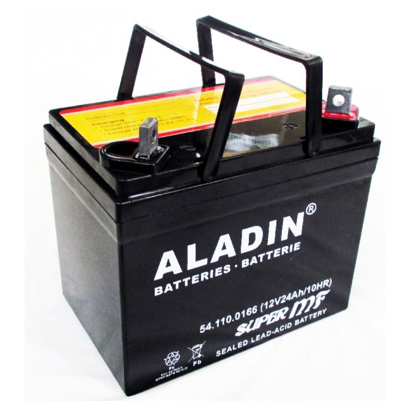 ALADIN 12V 22Ah batterie gel hermétique pôle positif droite pour tracteur de pelouse