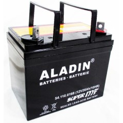 Batteria ermetica al gel ALADIN 12V 28Ah polo positivo destro per trattorino | NewgardenParts.com