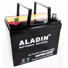 Batteria ermetica al gel ALADIN 12V 28Ah polo positivo sinistro per trattorino | NewgardenParts.com