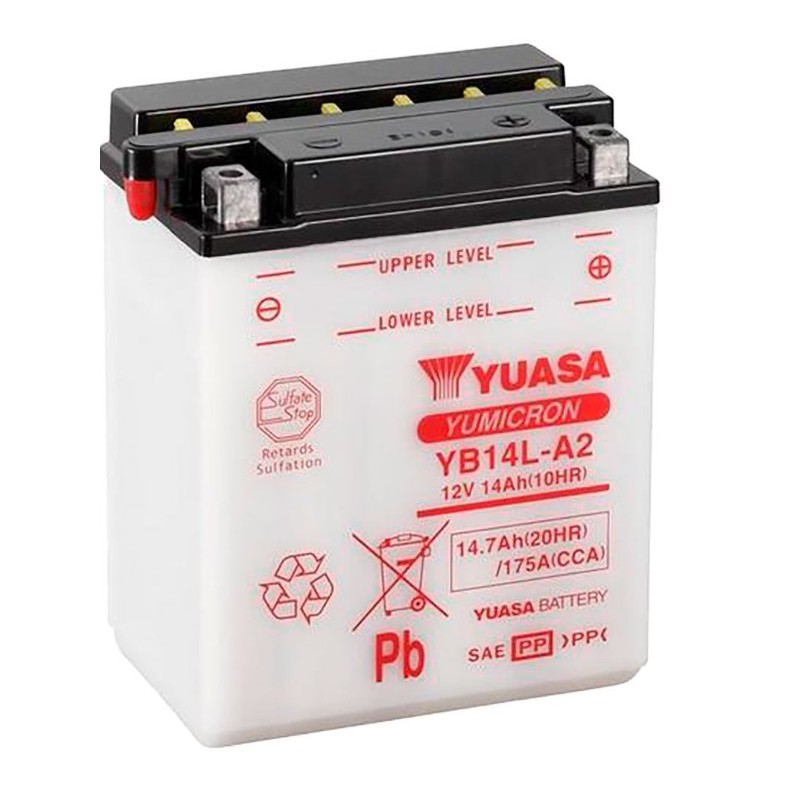 BATTERIA MOTO YUASA YB14L-A2 12V 14.7 AH 175A