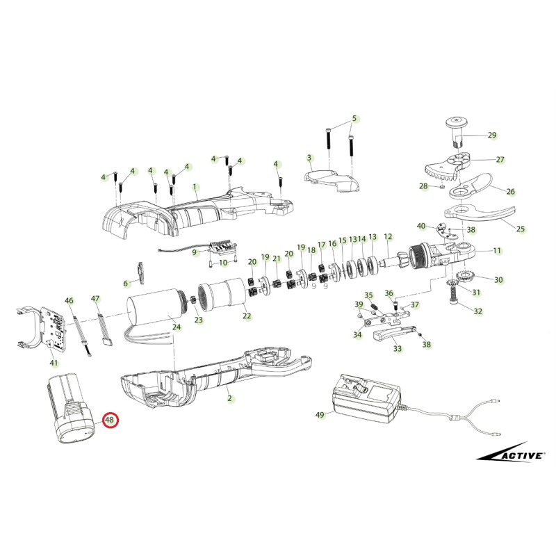 Batteria ORIGINALE ACTIVE forbice modello tigercut 32 027007