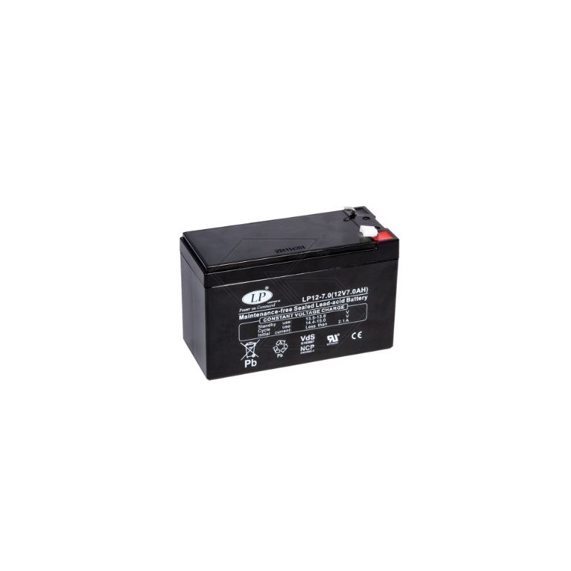 Batteria per vari modelli AGM WP7-12 7 Ah 12 V polo + SINISTRA