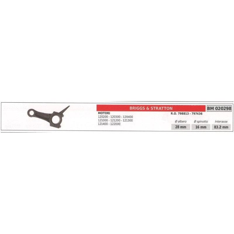 Bielle de raccordement moteur B&S tondeuse 120200 120300 120400 020298