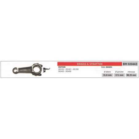 Pleuelstange B&S Motor Rasenmäher Rasenmäher 201312 201317 201332 020443 | NewgardenParts.com