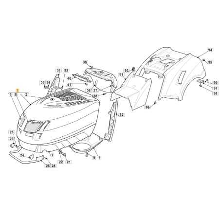Graue Motorhaube für Rasentraktor Modelle T40H ORIGINAL STIGA 382076949/0 | NewgardenParts.com
