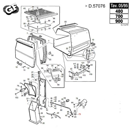 Biella per motorino Casteels TURBO1 ORIGINALE GIANNI FERRARI 01.50.00.3110 | NewgardenParts.com