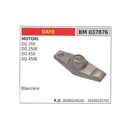 Bilanciere DAYE motore 4 tempi DG 350 350E 450 450E 037876 | NewgardenParts.com