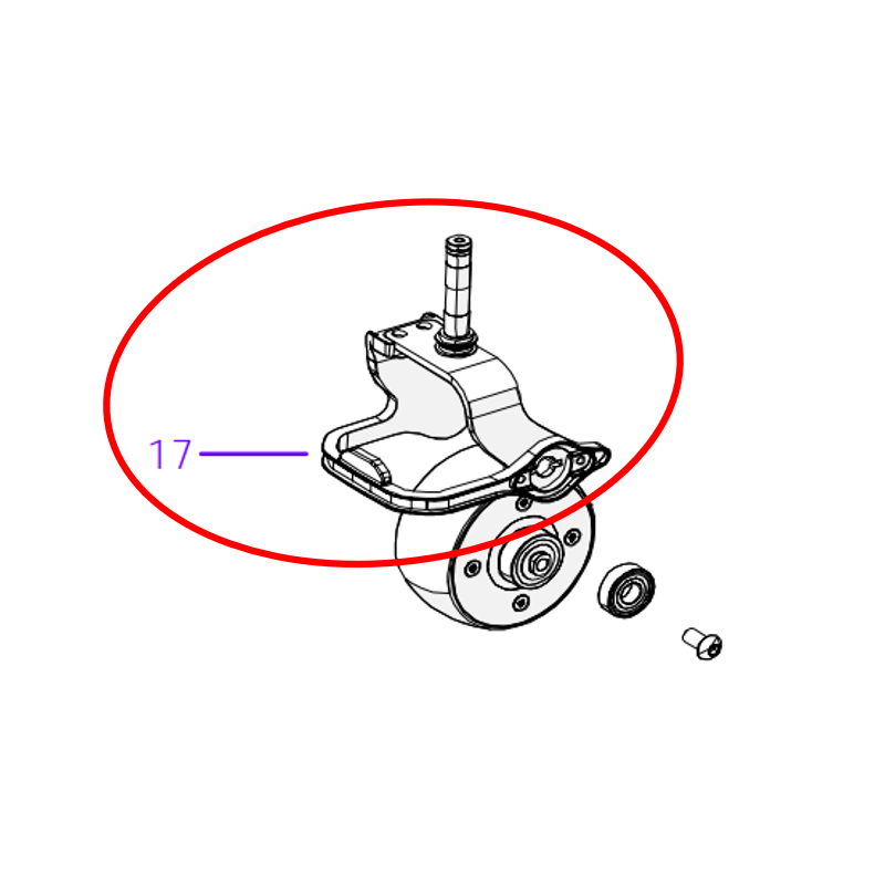 Ambrogio 4.0 Lenkrollenhalterung vorne links