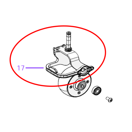 Support de roulette avant gauche Ambrogio 4.0 | NewgardenParts.com