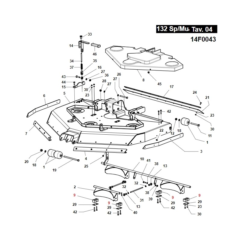 Bloc de fixation de l'arbre plat ORIGINAL GIANNI FERRARI 01.40.40.0117