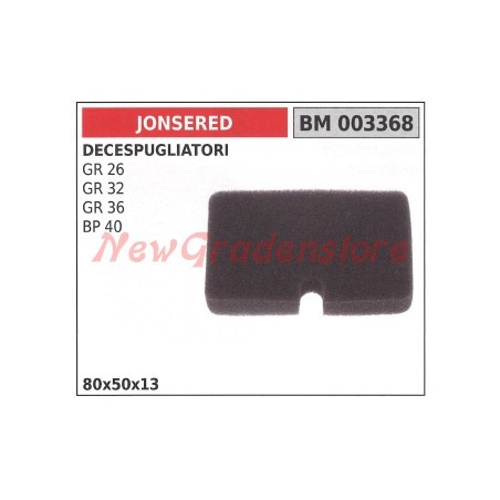 Filtro aria JONSERED decespugliatore GR 26 32 36 40 003368 | NewgardenParts.com