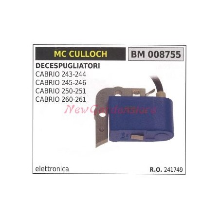 Bobina accensione compatibile decespugliatore MCCULLOCH CABRIO 243 POULAN BBT24 | NewgardenParts.com