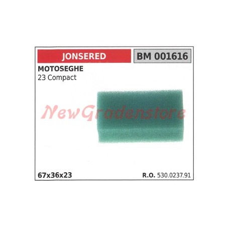 Filtro aria JONSERED motosega 23 Compact 001616 | NewgardenParts.com