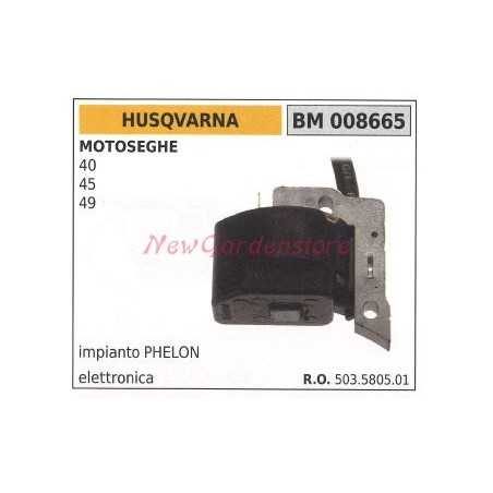 HUSQVARNA ignition coil for chainsaws 40 45 49 008665 | NewgardenParts.com