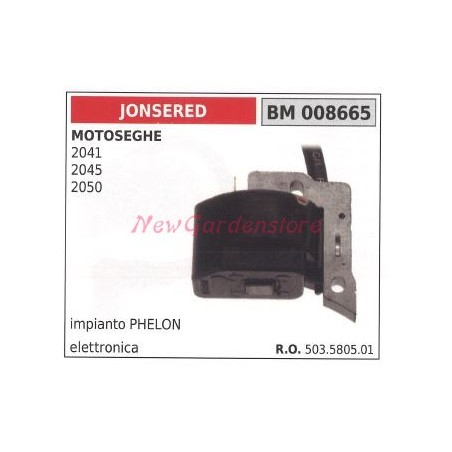 Bobina accensione JONSERED per motoseghe 2041 2045 2050 con impianto PHELON 008665 | NewgardenParts.com