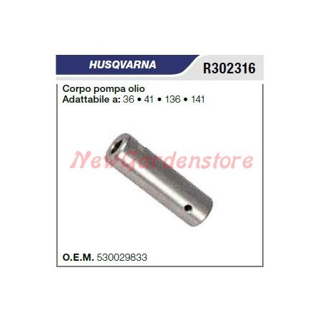 Corpo Pompa olio HUSQVARNA motosega 36 41 136 141 R302316 | NewgardenParts.com