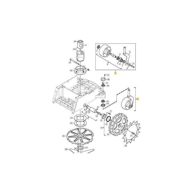 ASSEMBLAGE DE ROUE DROITE ORIGINALE STIGA - 1126-1207-01