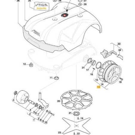 ROUE ARRIÈRE ORIGINALE STIGA - 1126-1109-01 | NewgardenParts.com