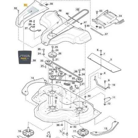 CAPOTTINA COPERTURA TRASMISSIONE PIATTO 100 GIALLA ORIGINALE STIGA - 1137-0157-02 | NewgardenParts.com