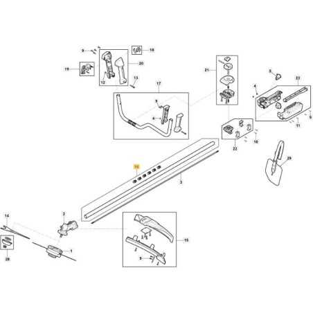 TRANSMISSION PIPE ASSEMBLY BC 900 D LI 48 ORIGINAL STIGA - 118811319/0 | NewgardenParts.com