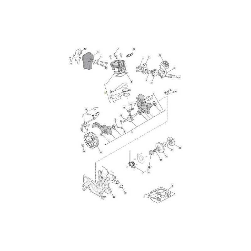 Cilindro de pistón motosierra P352S P350 350Q A350 XC35 183070002/0 GGP 395035