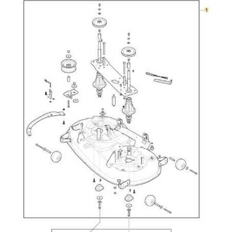 Cutting deck assembly ORIGINAL STIGA 108SD MTR lawn tractor side discharge | NewgardenParts.com