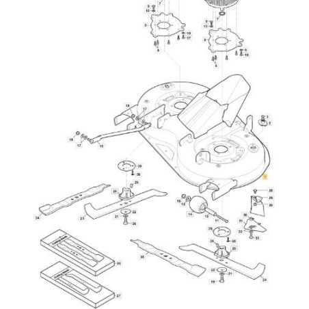 Piatto di taglio nero nudo trattorino rasaerba ORIGINALE STIGA ESTATE 798e | NewgardenParts.com