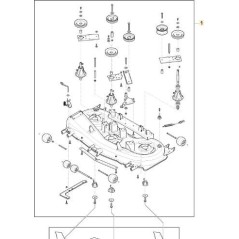 Conjunto plataforma de corte ORIGINAL STIGA 118SD MTR tractor de césped con descarga lateral | NewgardenParts.com