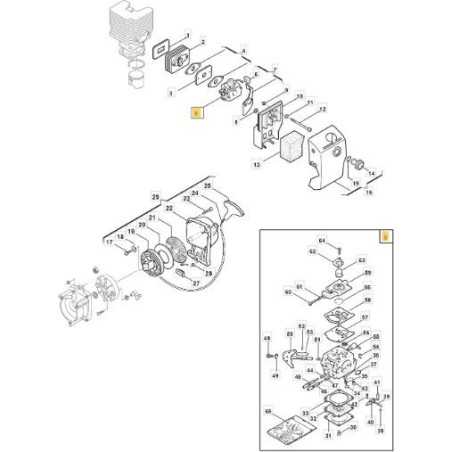 Carburettor ALPINA brushcutter VIP 21 25 30 mod. WT.260 005765 | NewgardenParts.com